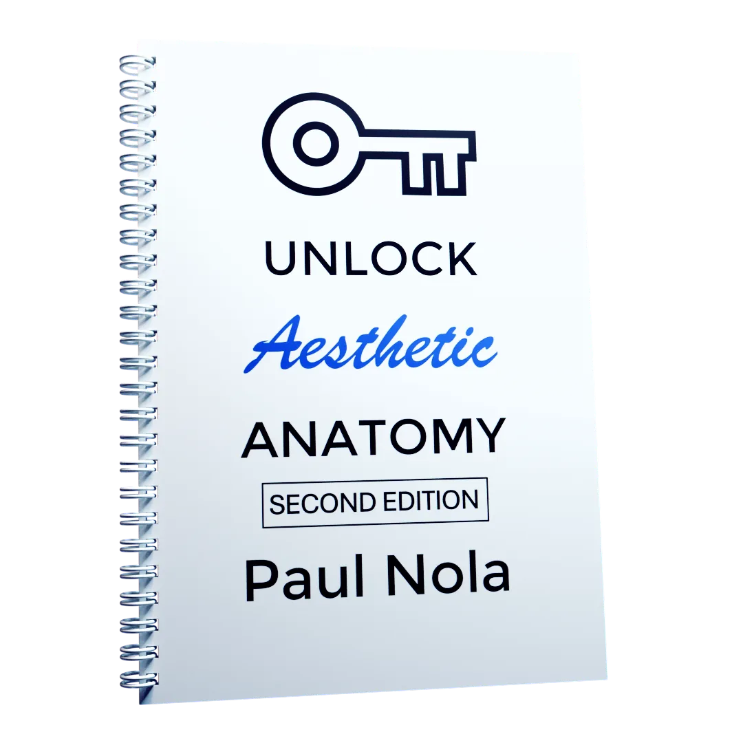 Unlock Aesthetic Anatomy — spiral-bound companion textbook, second edition, by Paul Nola